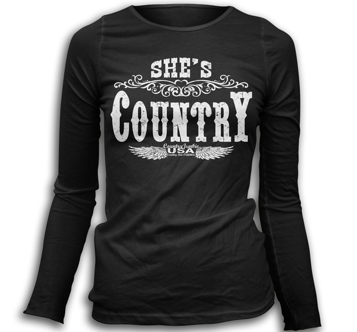 She's Country Long-Sleeve T-Shirt – Taste of Country Store