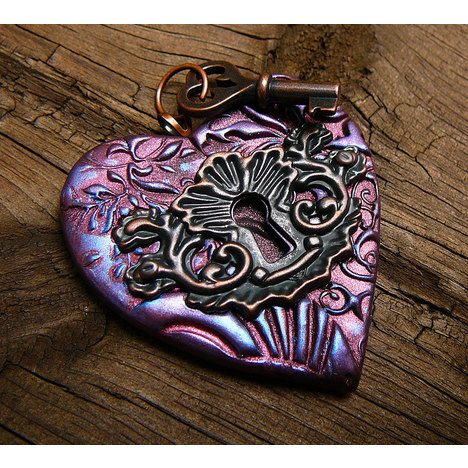 The Key to My Heart Vintage Pendant