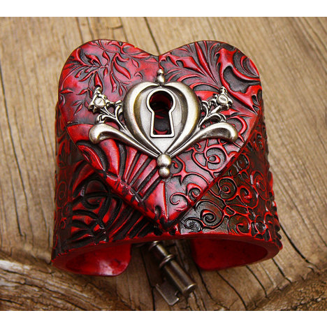 The Key to My Heart Polymer Clay Cuff