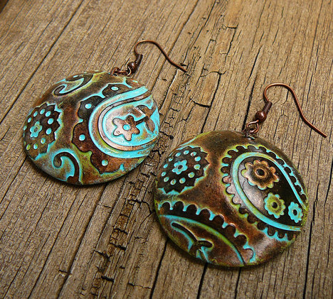 Perfectly Paisley Polymer Clay Earrings